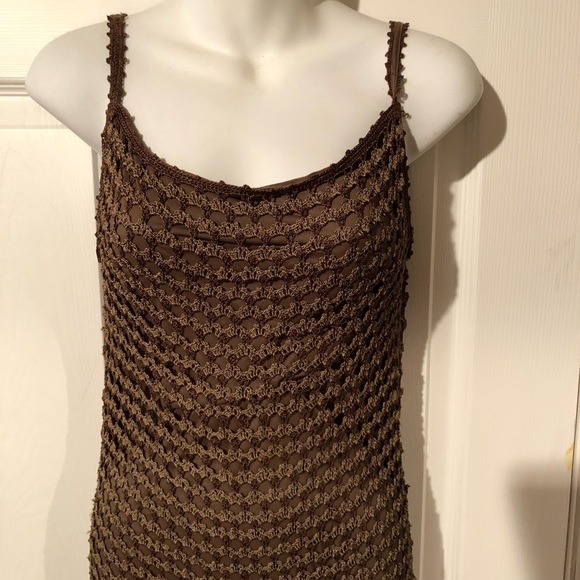 Carmen Marc Valvo CMV Vintage long knit spaghetti strap dress. Sz M - Picture 4 of 4